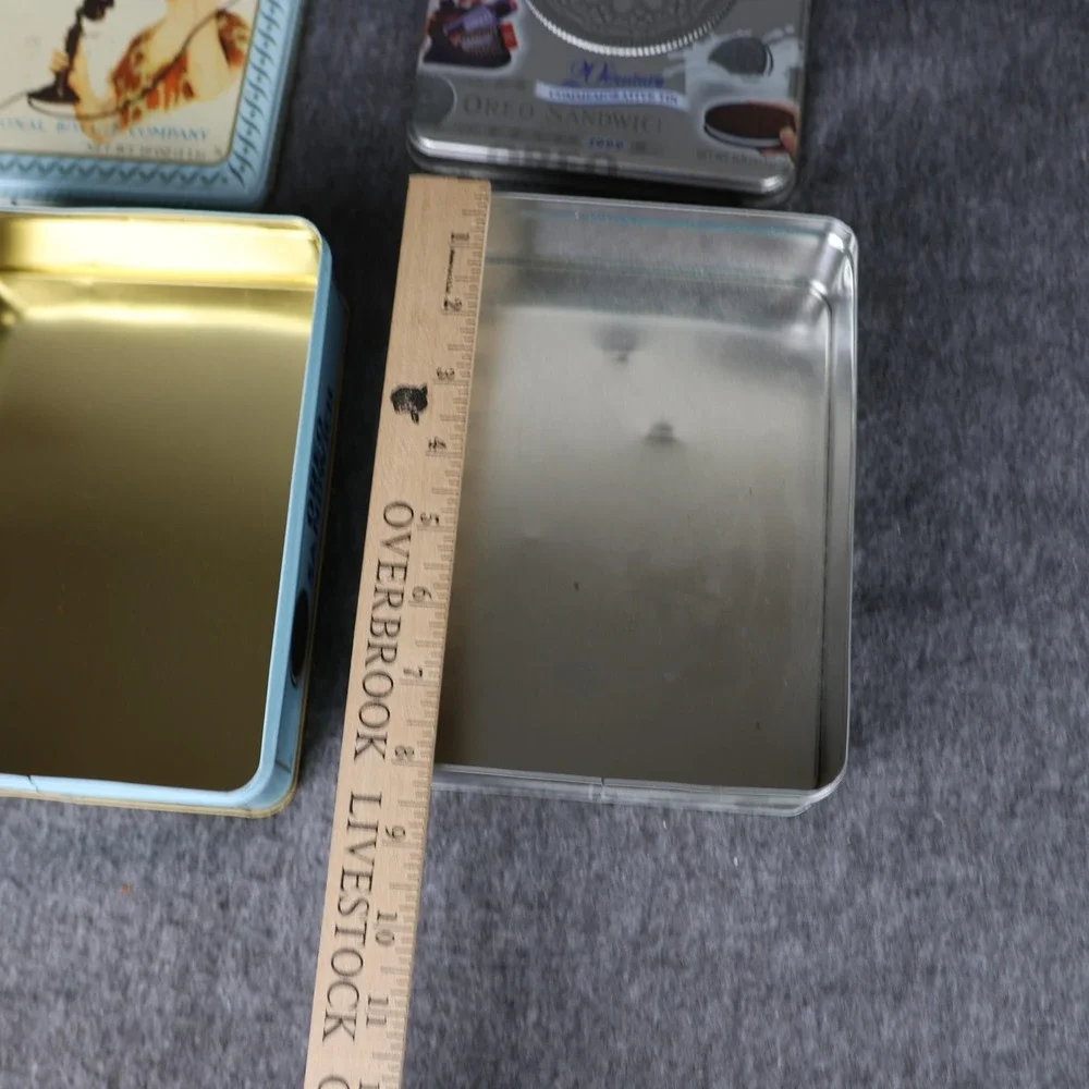 Oreo Sandwich Cookie Tin Canisters Set Of 2 Blue 1918 1999 Commemorative